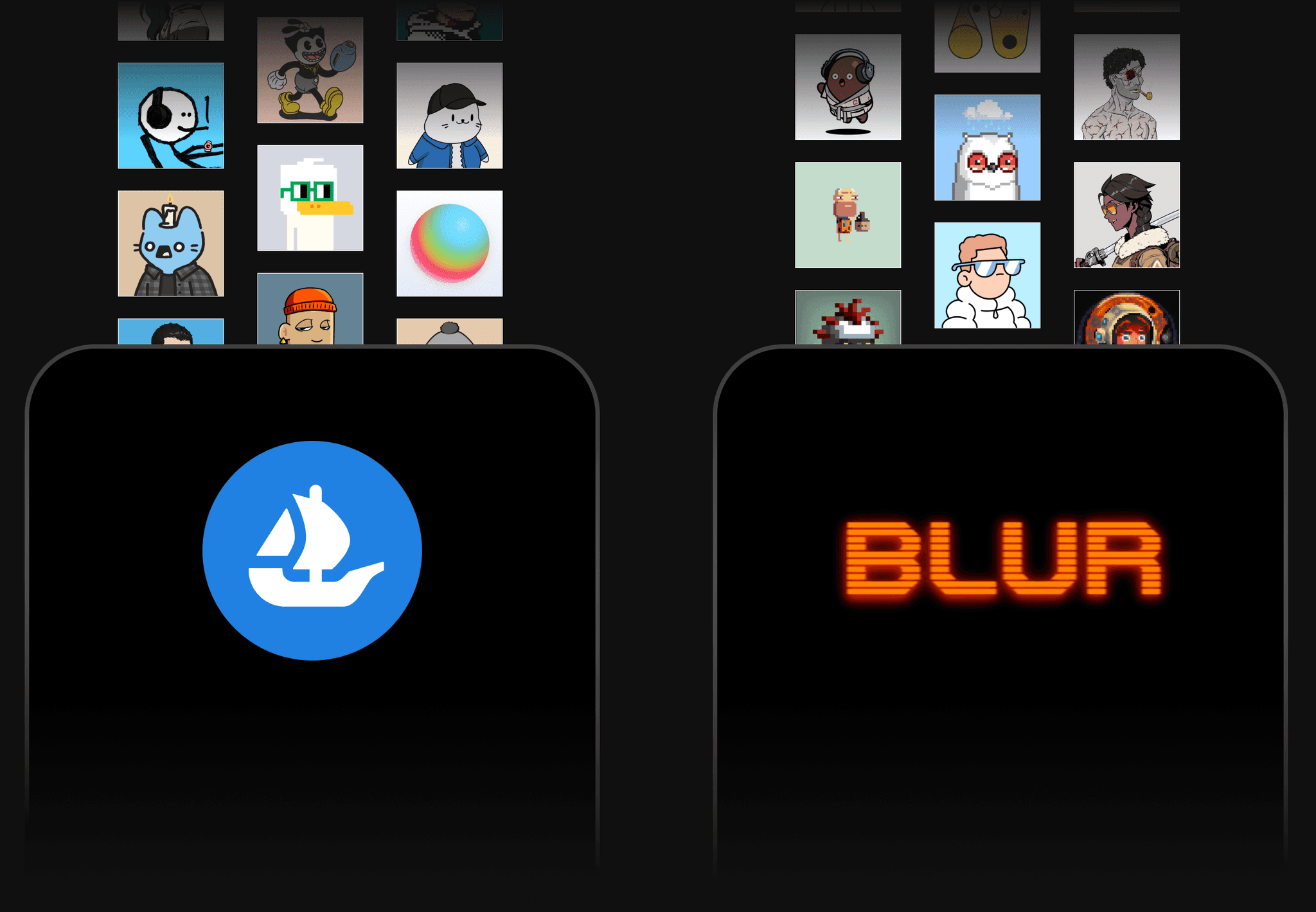 Fake Opensea and Blur NFT listings