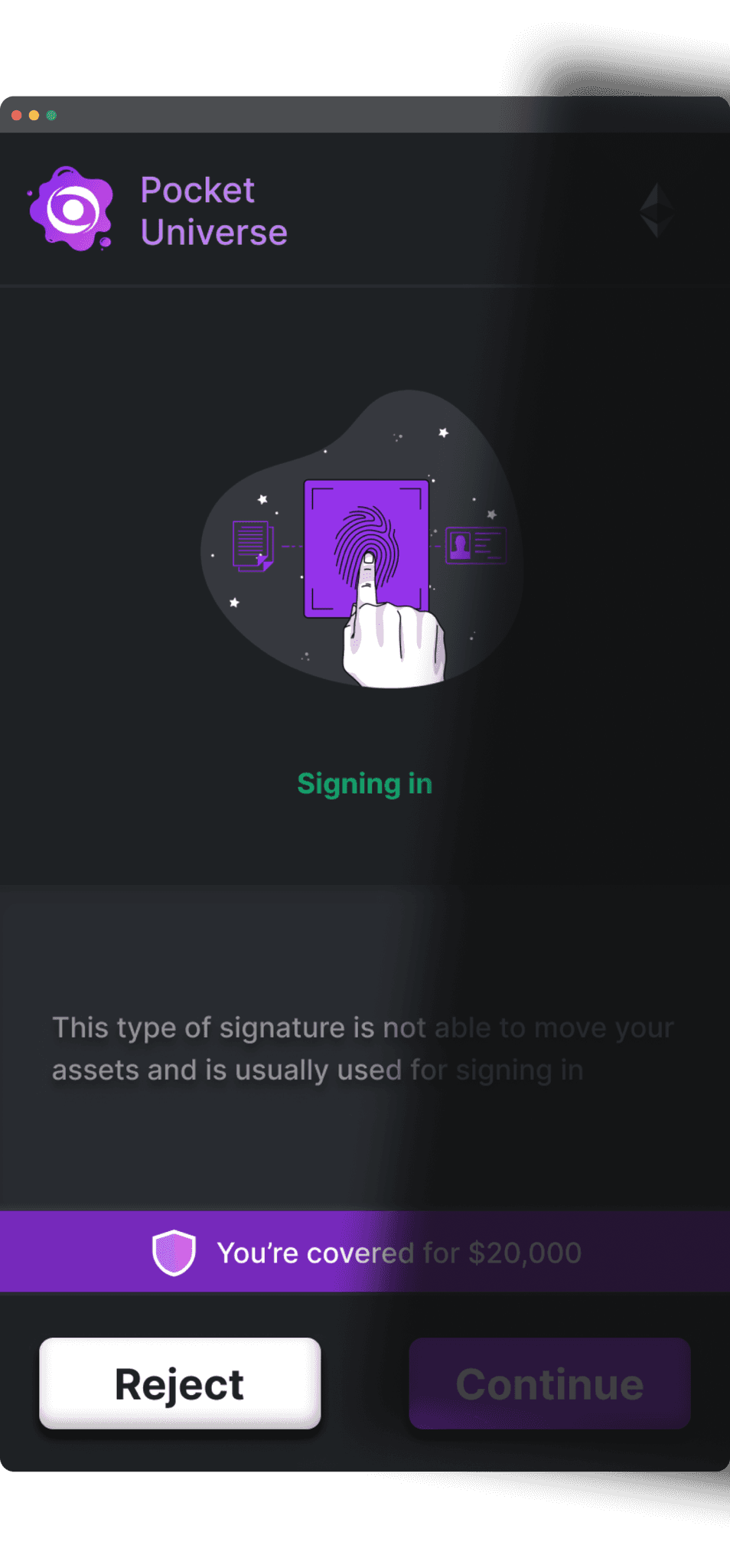 Pocket Universe mobile app screen