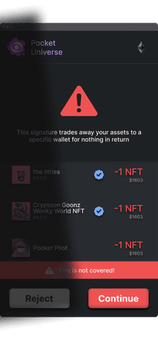 Pocket Universe mobile app screen